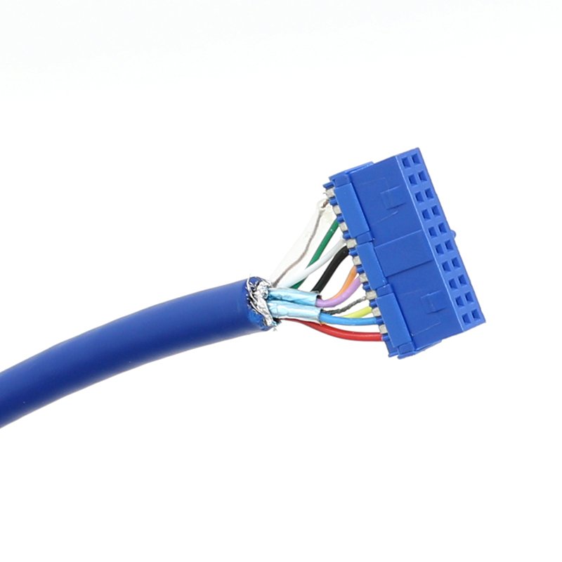 black blue usb 3 0 3.0 front panel A female to mini 20 pin motherboard cable with lock screw