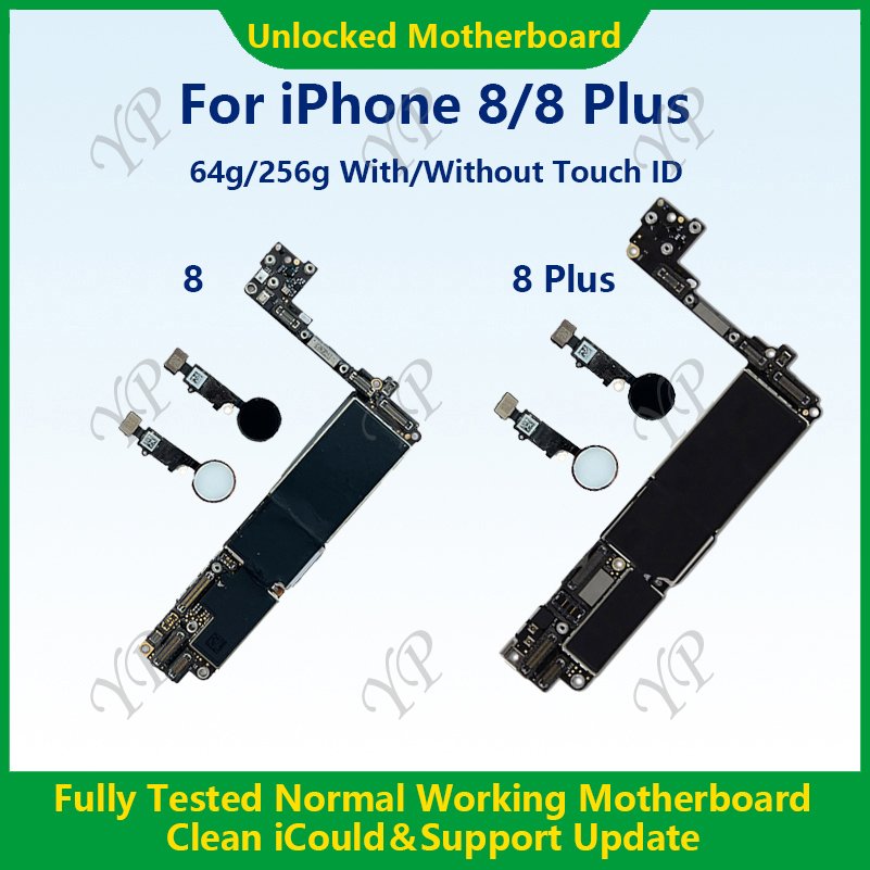 Original Quality Mainboard For Iphone 8 plus Phone Motherboard For Iphone 64gb 256gb with/no Touch ID