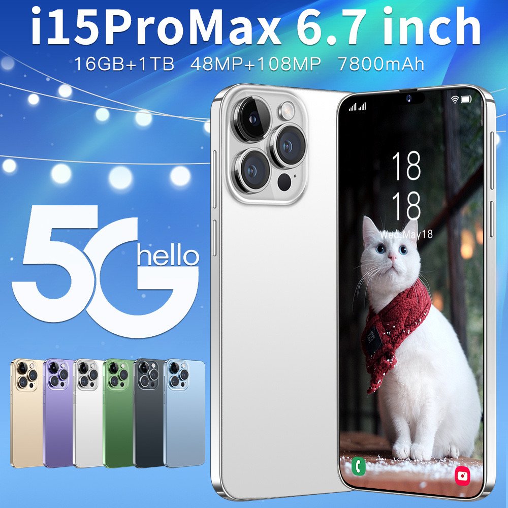 original I15 Phone 14 Pro Max Neuf 7.3 Inch 16gb + 1TB Clone Smartphone Celulares 15 Pro Max Unlocked Mobile Phone