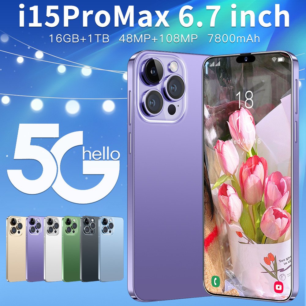 original I15 Phone 14 Pro Max Neuf 7.3 Inch 16gb + 1TB Clone Smartphone Celulares 15 Pro Max Unlocked Mobile Phone