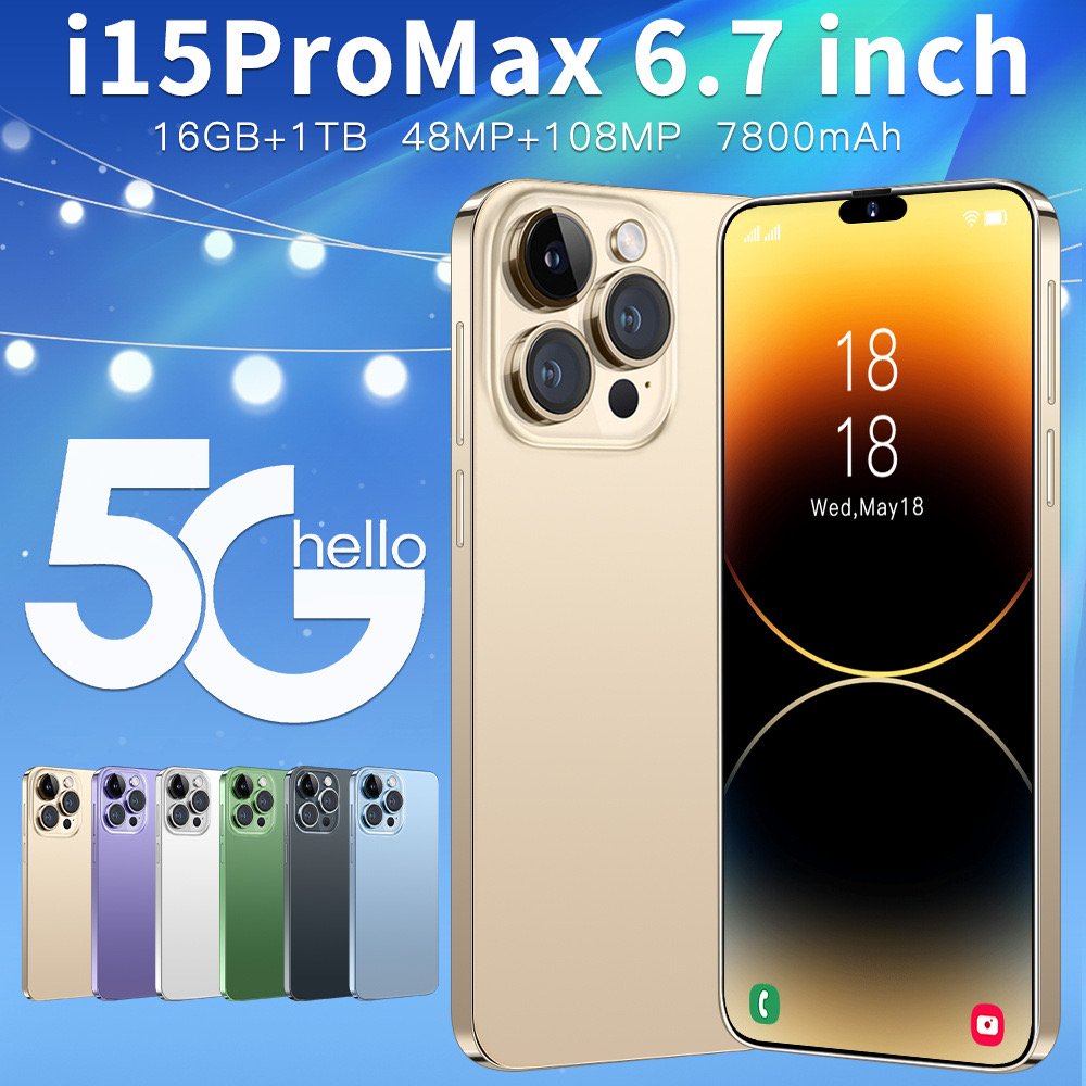 original I15 Phone 14 Pro Max Neuf 7.3 Inch 16gb + 1TB Clone Smartphone Celulares 15 Pro Max Unlocked Mobile Phone