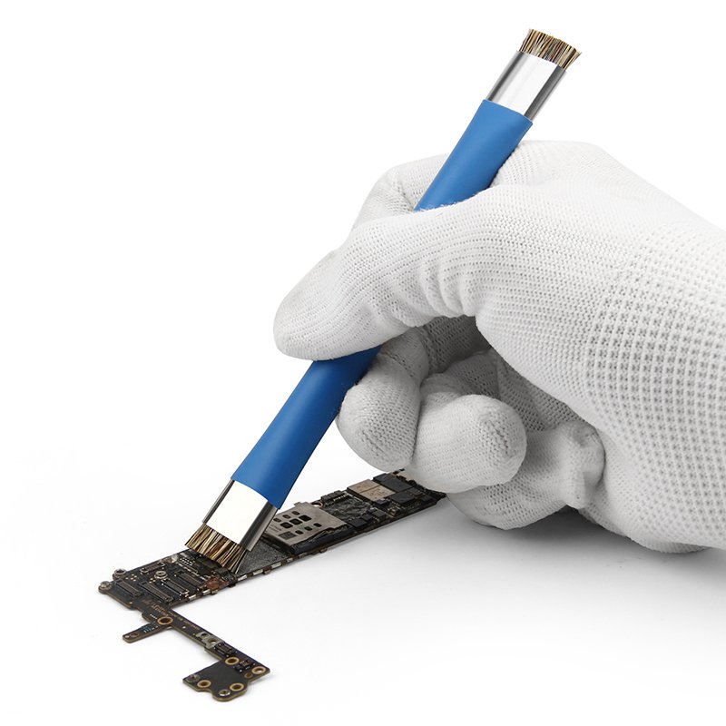 Kailiwei 2PCS ESD Safe Anti-Static Motherboard Double Head Cleaning Brush For Mobile Phone IC Chip PCB Repair Tools