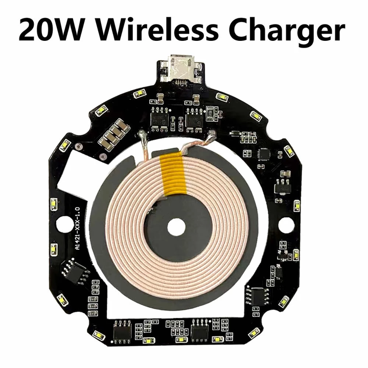 Wireless charging board 15w 20w mobile phone wireless charging module transmitter coil large round board wireless charging pcba