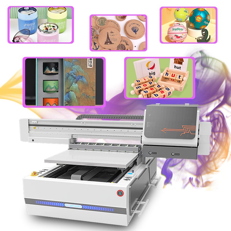 Lingya60 * 90cm UV printer 6090 indoor and outdoor UV printer, white color clear paint, with phone stand, power bank printer