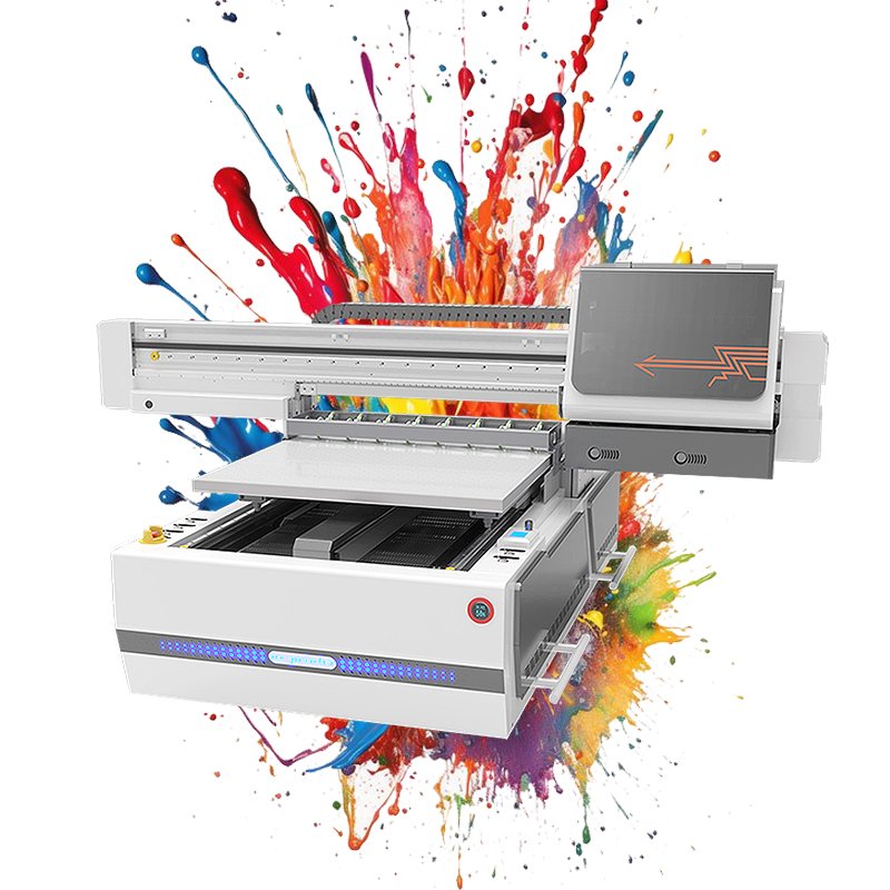 Lingya60 * 90cm UV printer 6090 indoor and outdoor UV printer, white color clear paint, with phone stand, power bank printer