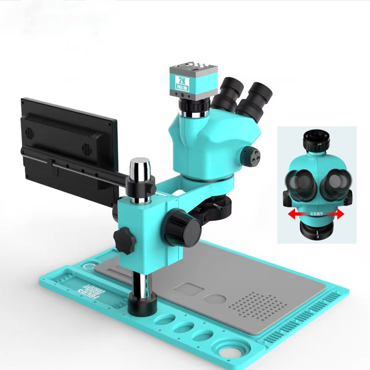 Mobile phone motherboard repair 2k high definition microscope 7-50X double arm trinocular zoom mobile repair