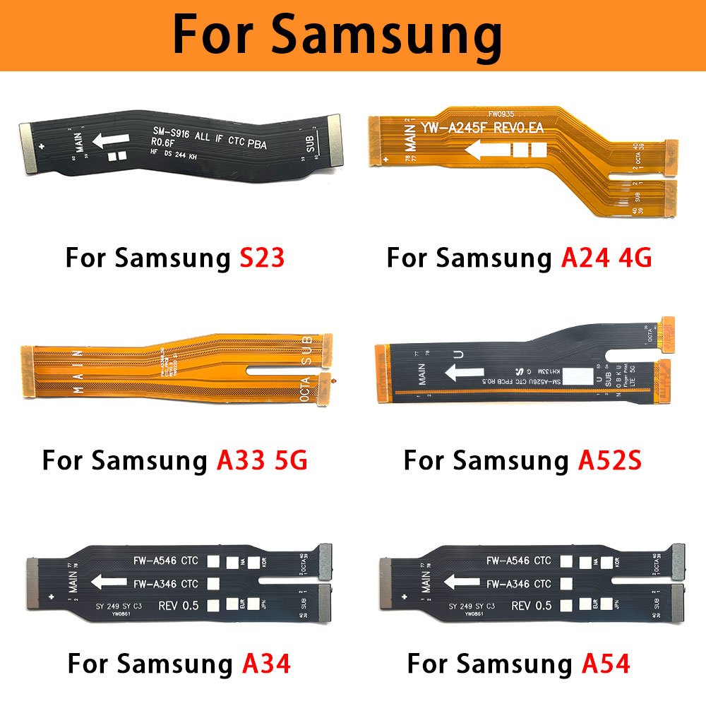 Wholesale Mother Board Flex For Samsung A52S A34 A54 A33 5G A24 4G S23 Plus Ultra Mobile Phone Main Board Flex Cables Spare Part