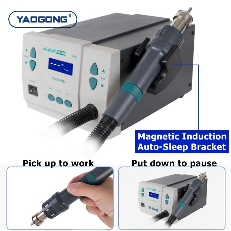 YAOGONG 861DW 1000W Motherboard Electronic Maintenance Hot Air Gun SMD Rework Mobile Phone Repair Heat Tools Desoldering Station