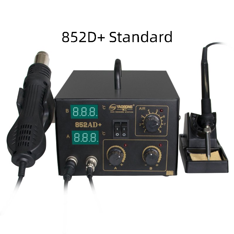 YAOGONG 852D+ SMD Rework Station 2 in 1 Hot Air Heat Gun Soldering Station for Industrial Electronics Repairing Maintenance