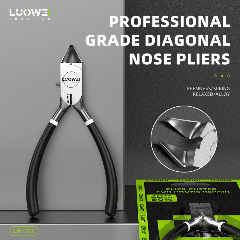 LUOWEI LW-102 Pliers High Diagonal Cutter Mobile Phone Motherboard PCB Board/Shield Cover Middle Frame Cutting Nipper Tool