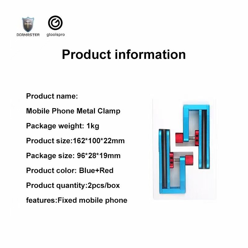 2PCS/BOX OCAMASTER Gtoolspro GO-014 Mobile Phone Metal Clamp Universal Repair Fixture LCD Display Screen Fixting Tool