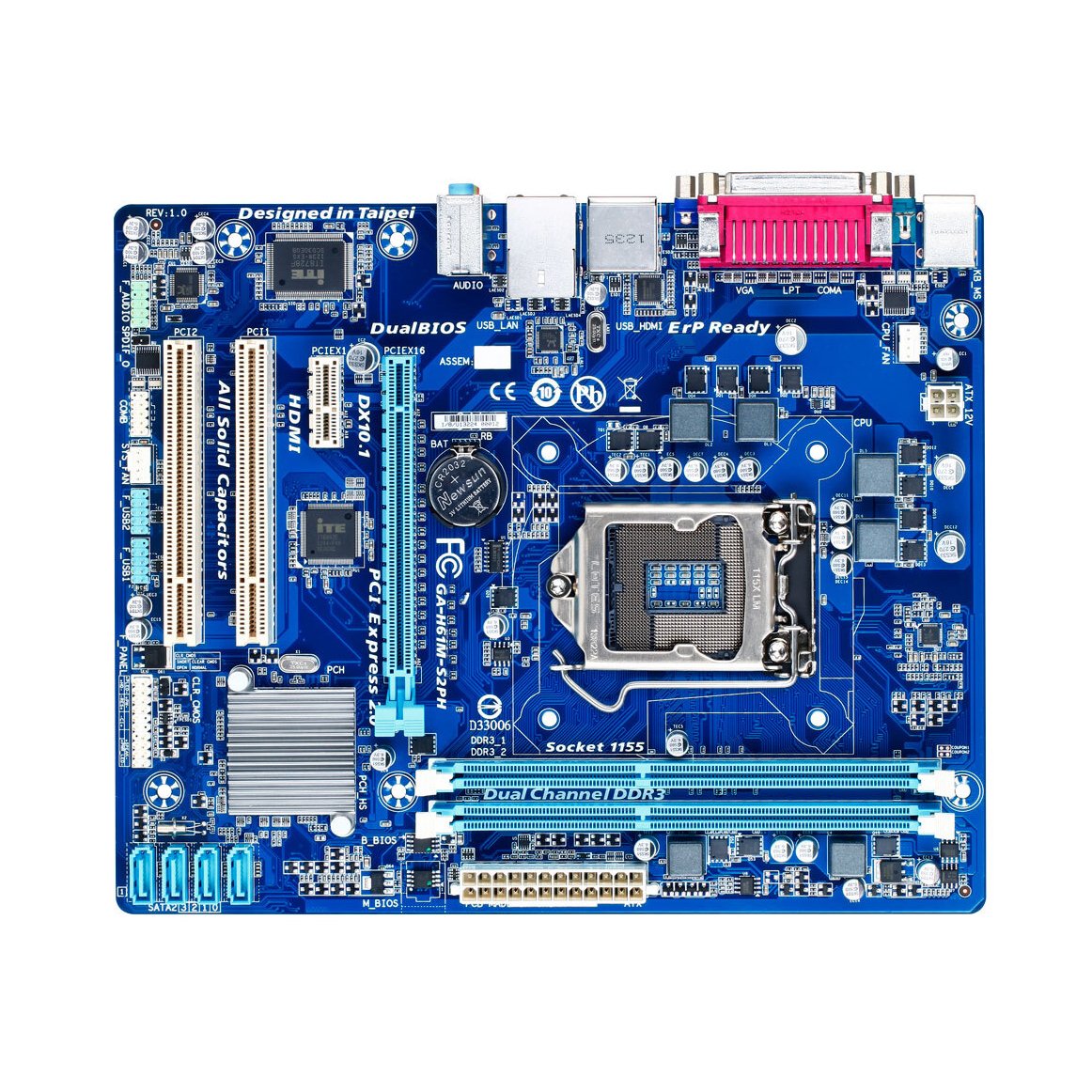Ga Motherboard GA H61 P61 H61M-DS2 S1 D2P S2P D2V S2PH D1 LGA 1151 DDR4 PC motherboard