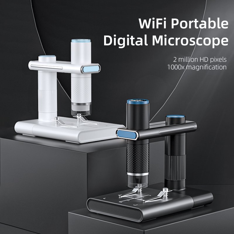 MAX-VIEW320 Electronic Digital Microscope Video Camera 1000x Magnifier 8 Led Wifi Microscopes Camera Phone Microscope with Stand