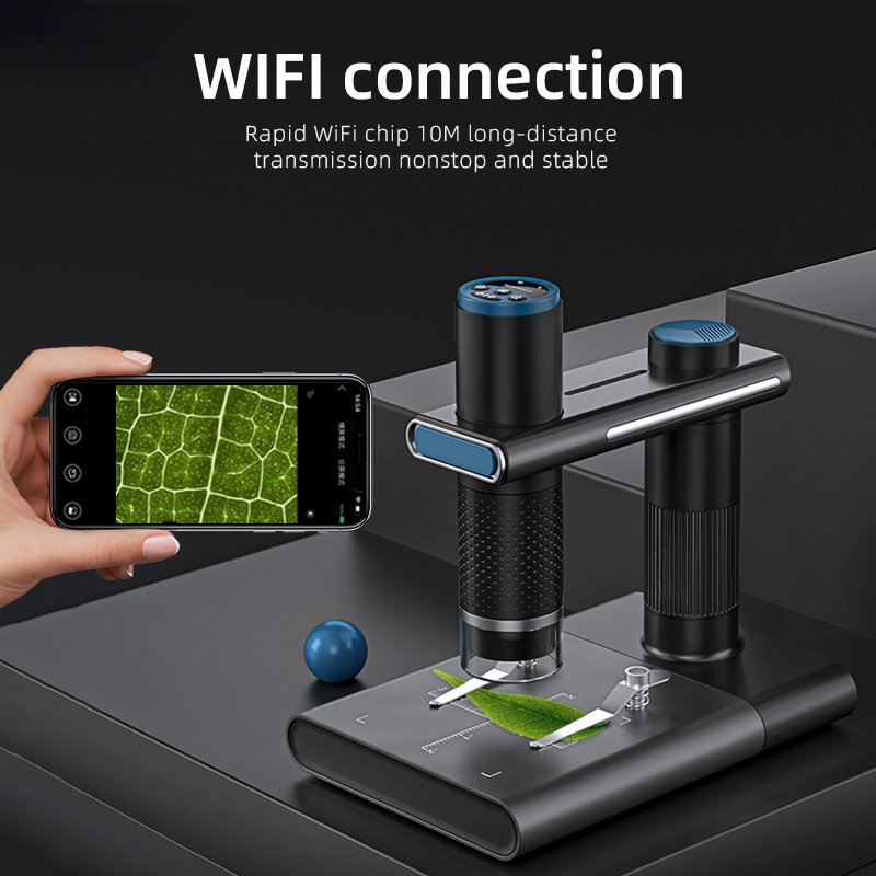MAX-VIEW320 Electronic Digital Microscope Video Camera 1000x Magnifier 8 Led Wifi Microscopes Camera Phone Microscope with Stand