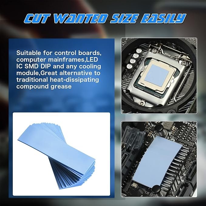 Die-cut custom 100*100mm cricut vinyl thermal conductive silicone mat heat dissipation for Power supply electronics