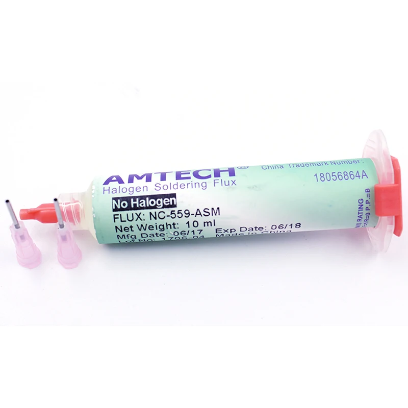 AMTECH NC559 Welding Flux BGA SMD PCB No-Clean Solder Paste Oil Flux Grease 10ml Syringe Flux Rework Soldering Phone Repair Tool