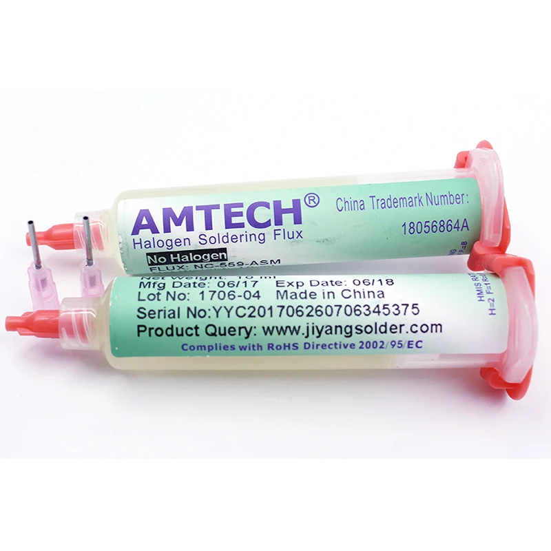 AMTECH NC559 Welding Flux BGA SMD PCB No-Clean Solder Paste Oil Flux Grease 10ml Syringe Flux Rework Soldering Phone Repair Tool