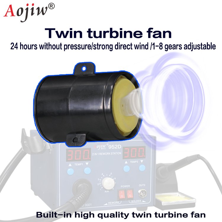 2 in 1 Soldering Hot Air SMD BGA Welding iron Rework Station Aojiw 952D 700W Digital Display mobile & notebook repair