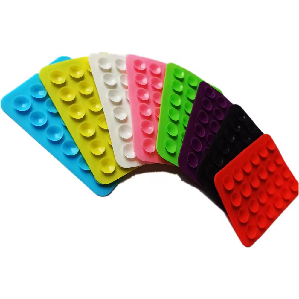 New thicker version 24 square single grain factory spot high quality mobile phones silicone suction cup strong sucker customized