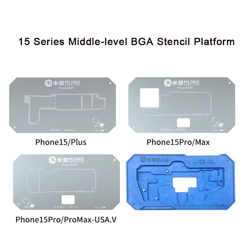 MJ Z20 PRO 24 IN 1 Middle Layer BGA Reballing Stencil Platform Fixture For iPhone X-15 Pro Max Motherboard Planting Tin Tool