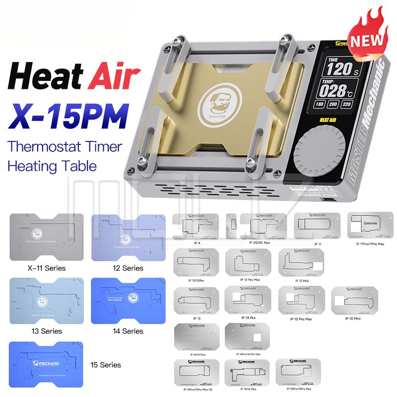 MECHANIC HEAT AIR Preheating Platform For iPhone X-15 PM Motherboard Layered Chip BGA Stencil/Dot Matrix Board Repair Tool Kit