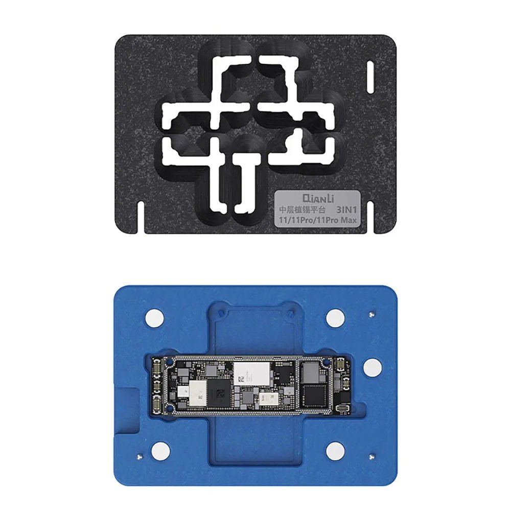 Qianli Motherboard Middle Layer Fixture Board 3D Reballing Stencil Plant Tin Phone Repair for Phone X XS 11 12 13 14Pro Max 15