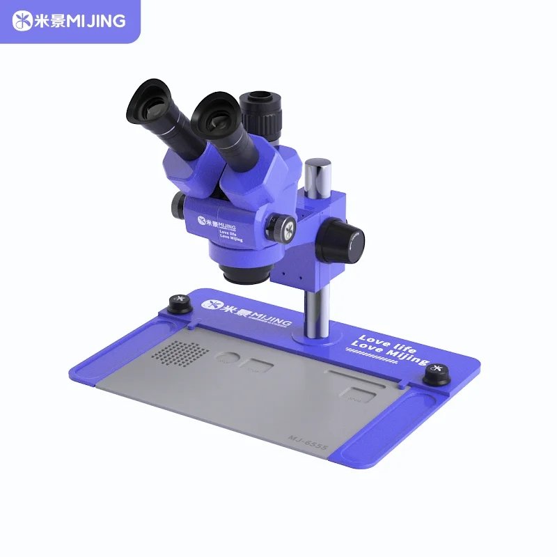 Mijing MJ-6555 HD Trinocular Microscope With Heat-Resistant For Mobile Phone for Pad Tablet Motherboard PCB Repair