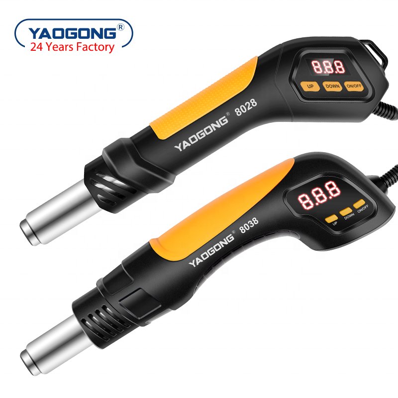 YAOGONG 8028 8038 Mini Handy Blower Electric Phone Repair Tools SMD Rework Desoldering Station Portable Hot Air Heat Gun