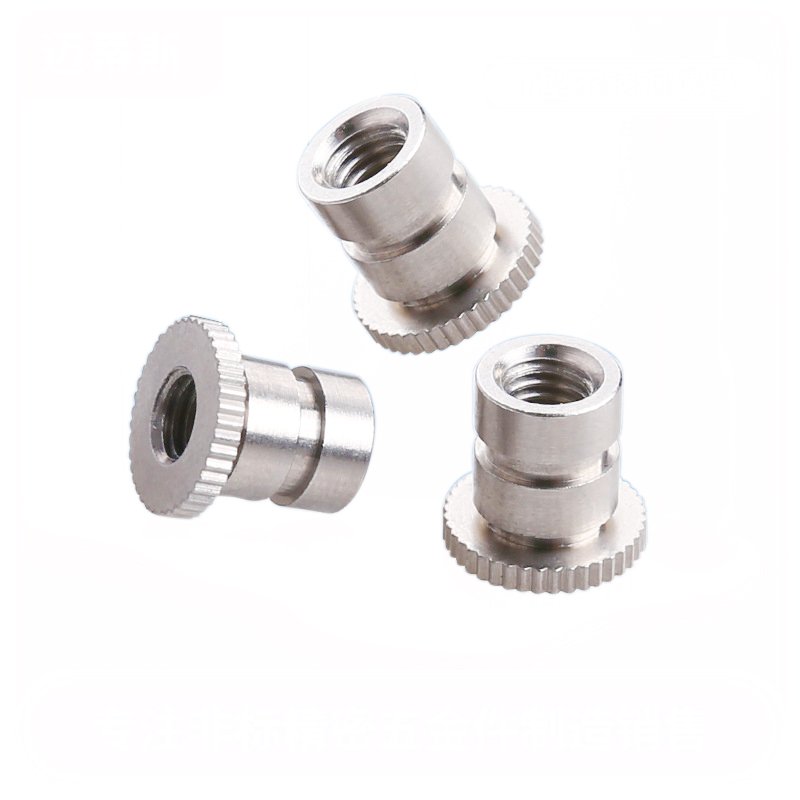 Injection Molded Grooved Vertical Knurled Female Thread Stud Heating Stainless Steel Insert Nut For Plastic Housing