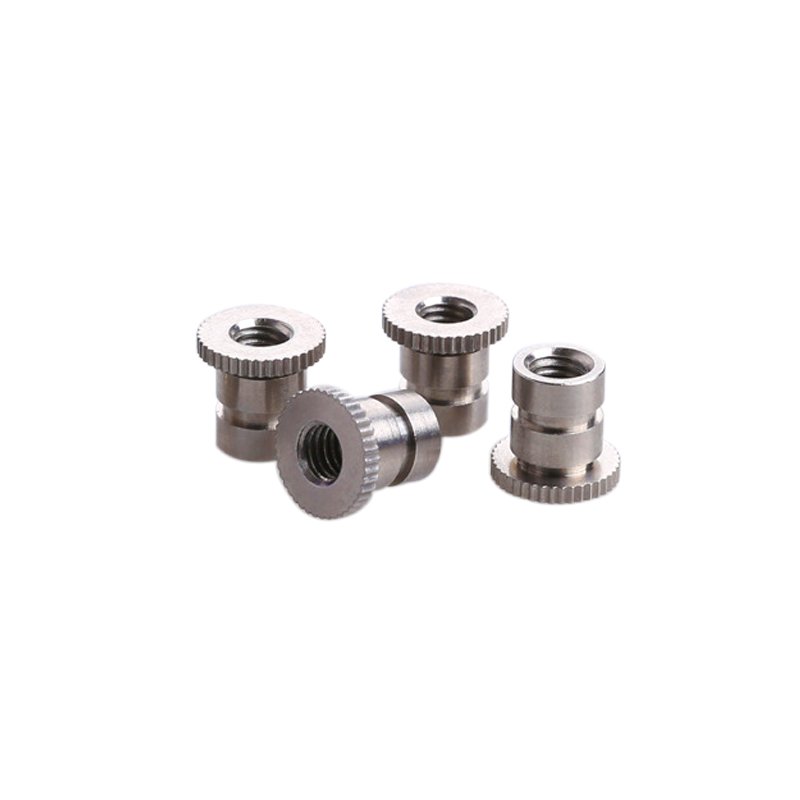 Injection Molded Grooved Vertical Knurled Female Thread Stud Heating Stainless Steel Insert Nut For Plastic Housing