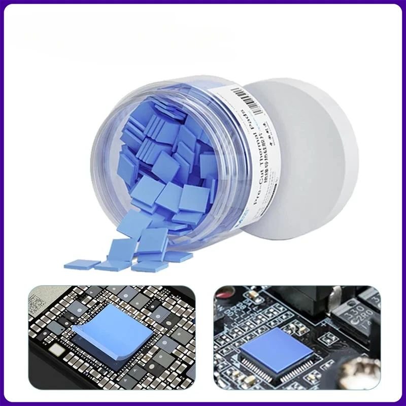 100Pcs 2UUL Thermal Silicone Pads 12x12x1.5mm Pre Cut Mat For Phone Pad Macbook MotherBoard GPU CPU Repair Fast Heat Dissipation