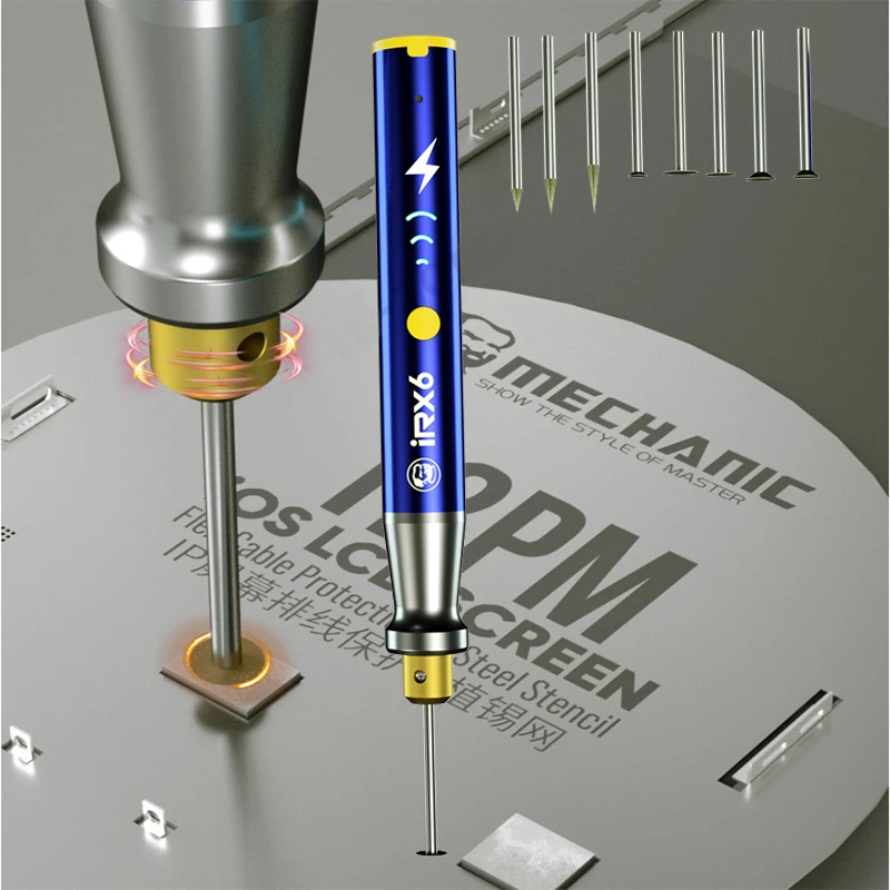MECHANIC Electric IC Chip Polishing Pen IRX6 Charging Grinder Engraving Carving Pen Mobile Grinding Pen Speed Adjustable Cutting
