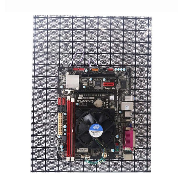 Factory ESD Black Conductive Grid Bubble Bag Antistatic Open Top EMP Faraday Cage Bag PCB Motherboard Grid PE Bag