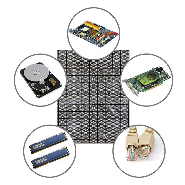 Factory ESD Black Conductive Grid Bubble Bag Antistatic Open Top EMP Faraday Cage Bag PCB Motherboard Grid PE Bag
