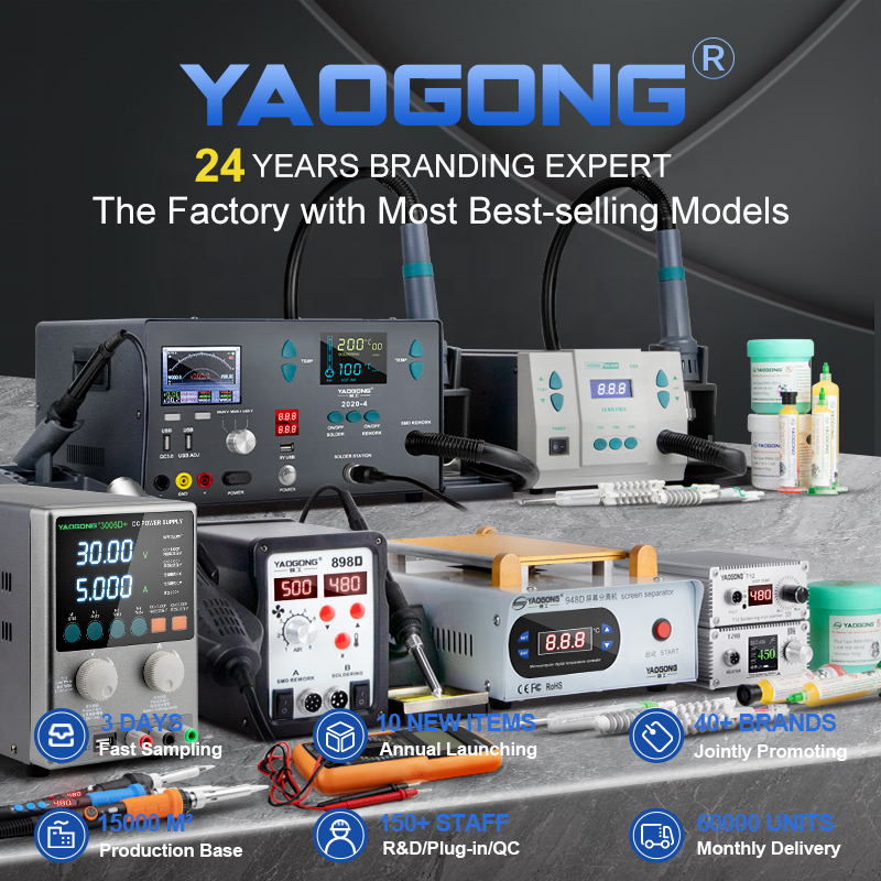 YAOGONG 702 2 in 1 Thermostat PCB Phone Motherboard SMD Rework Mobile Repair Tool Machine Kit Hot Air Heat Gun Soldering Station