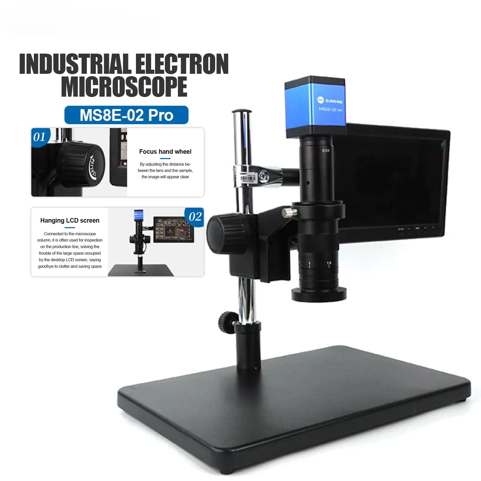 Sunshine MS8E-02 Pro Electronic Digital Microscope 4800W HD Imaging Camera For Mobile Phone PCB IC Motherboard Soldering Repair