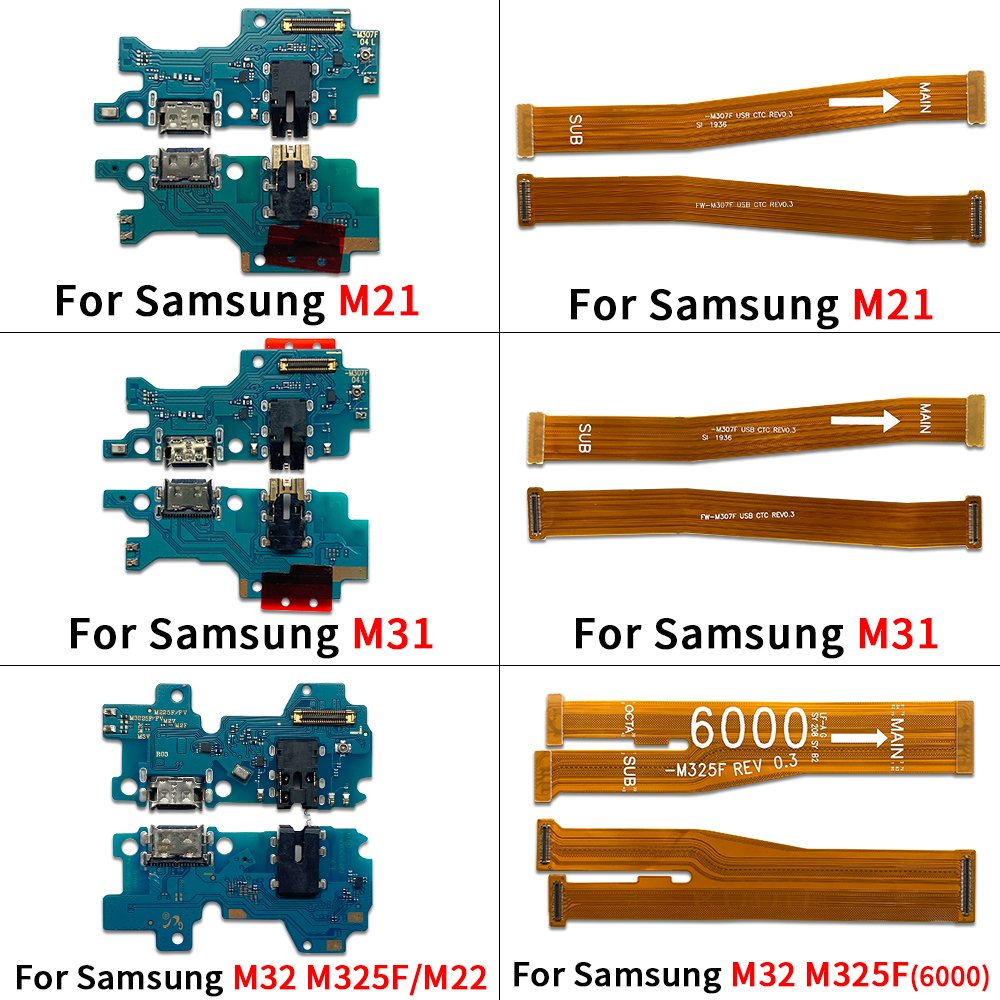 Mobile Phone Flex Cable Dock Connector Motherboard Flex USB Charging Port For SamsungM21 M31 M32 M325F conector de carga celular