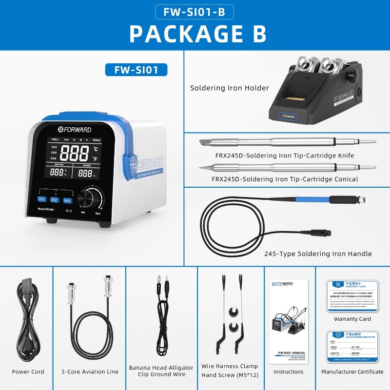 FORWARD FW-SI01 Hot Sale 210 Blade+210 Tip Motherboard Repair Tools Double Station Soldering Iron For Mobile Phone Repairing