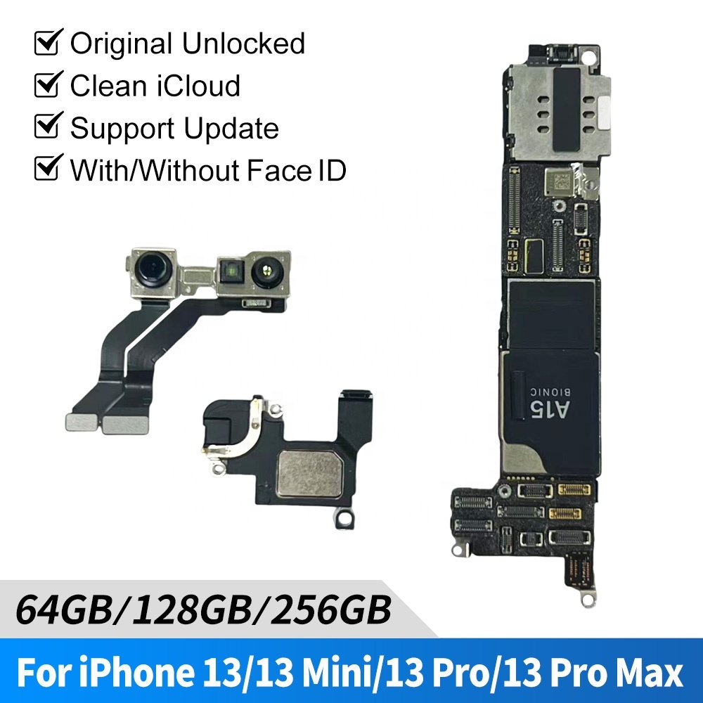 Original Unlocked Mobile Phone Motherboard Logic Board 128gb 256gb For Iphone 13 13 Pro 13 Pro Max Motherboard With Face Id