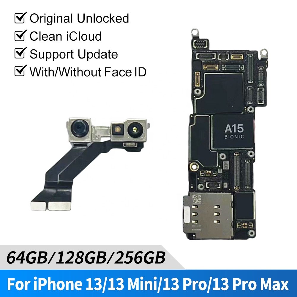 Original Unlocked Mobile Phone Motherboard Logic Board 128gb 256gb For Iphone 13 13 Pro 13 Pro Max Motherboard With Face Id