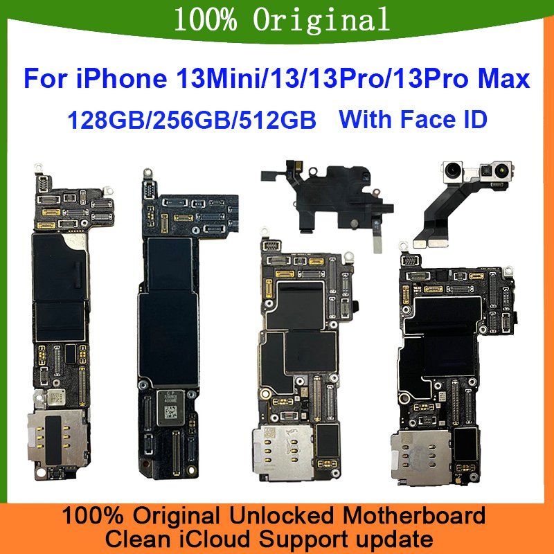 Original Unlocked Mobile Phone Motherboard Logic Board 128gb 256gb For Iphone 13 13 Pro 13 Pro Max Motherboard With Face Id