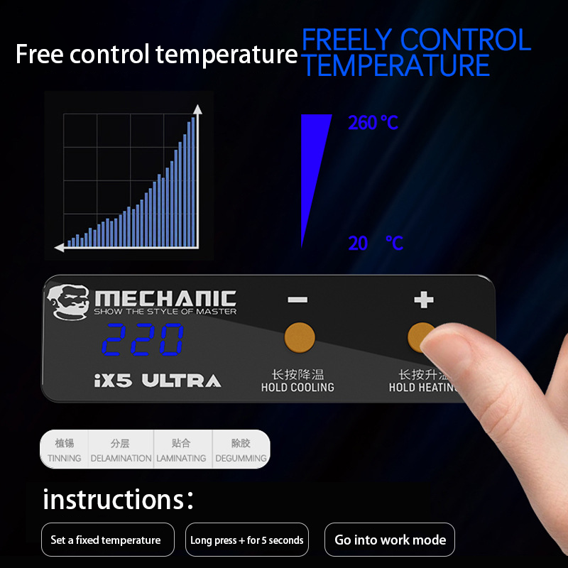 Mechanic IX5 Ultra Universal Preheating Platform Mobile Phone Motherboard Layered Bonding Glue Removal Dot Matrix Repair Heater