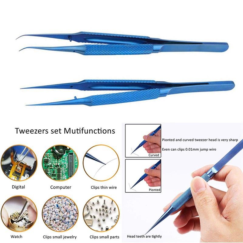Professional Repair Fingerprint Fly Line Phone Motherboard Precise Antimagnetic Electronics Tweezers Titanium Alloy Tweezers