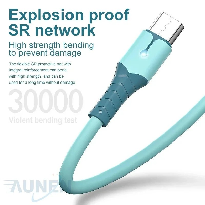 5A Type C USB Cable,Fast Charging Cable USB C Liquid Soft Silicone Data Cord For Huawei Xiaomi 1/2M Mobile Phone USB-C Charger