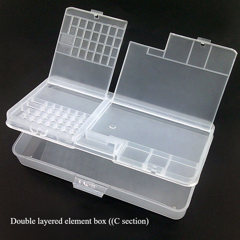 Multifunctional screen repair parts storage box, double waterproof cell phone screws plastic box