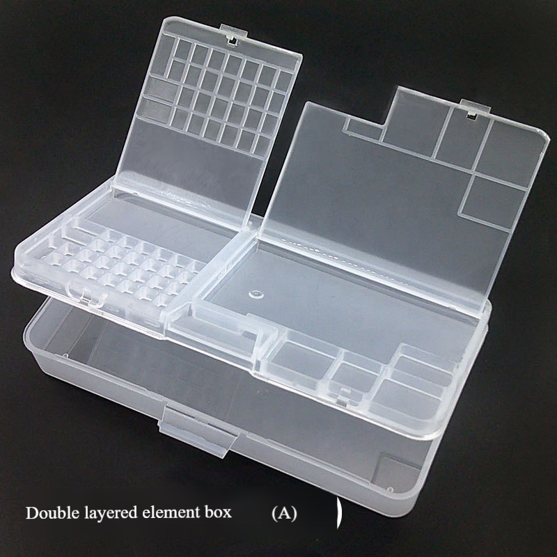 Multifunctional screen repair parts storage box, double waterproof cell phone screws plastic box