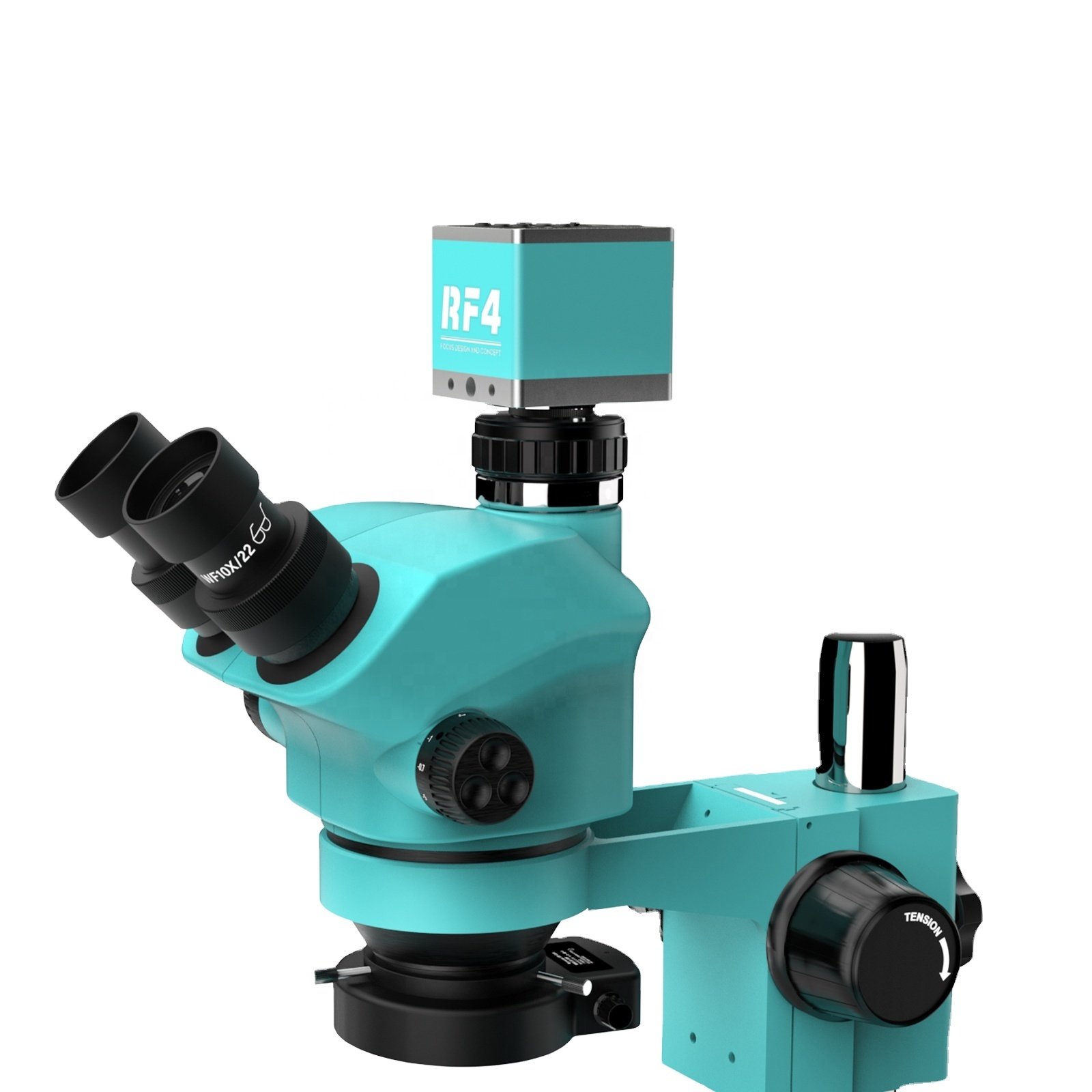 RF4 Trinocular Microscope 7X-50X Zoom With Multifunctional Aluminum Alloy Base for Phone Motherboard Repair Jewelry Enlarge