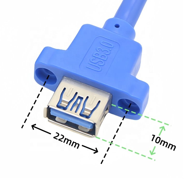 80Cm 2 Port Usb 3.0 A Female Panel Mount To 3.0 20Pin Header Motherboard Y Cable