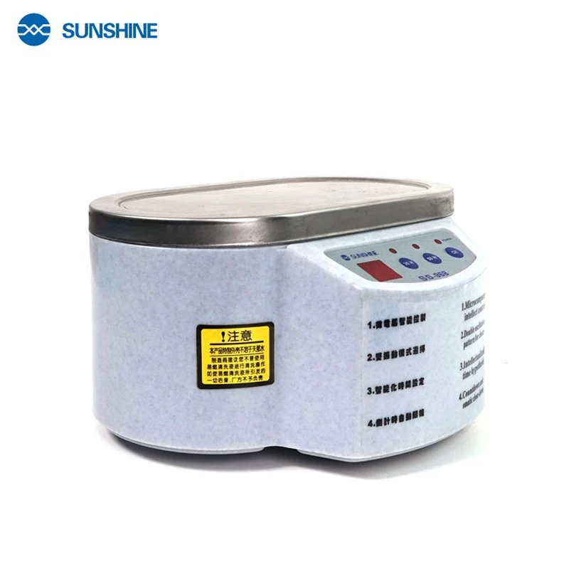30W/50W Ultrasonic Cleaner Machine SUNSHINE SS-968 For Mobile Phone Motherboard Mainboard LCD Screen Parts Glasses Cleaning