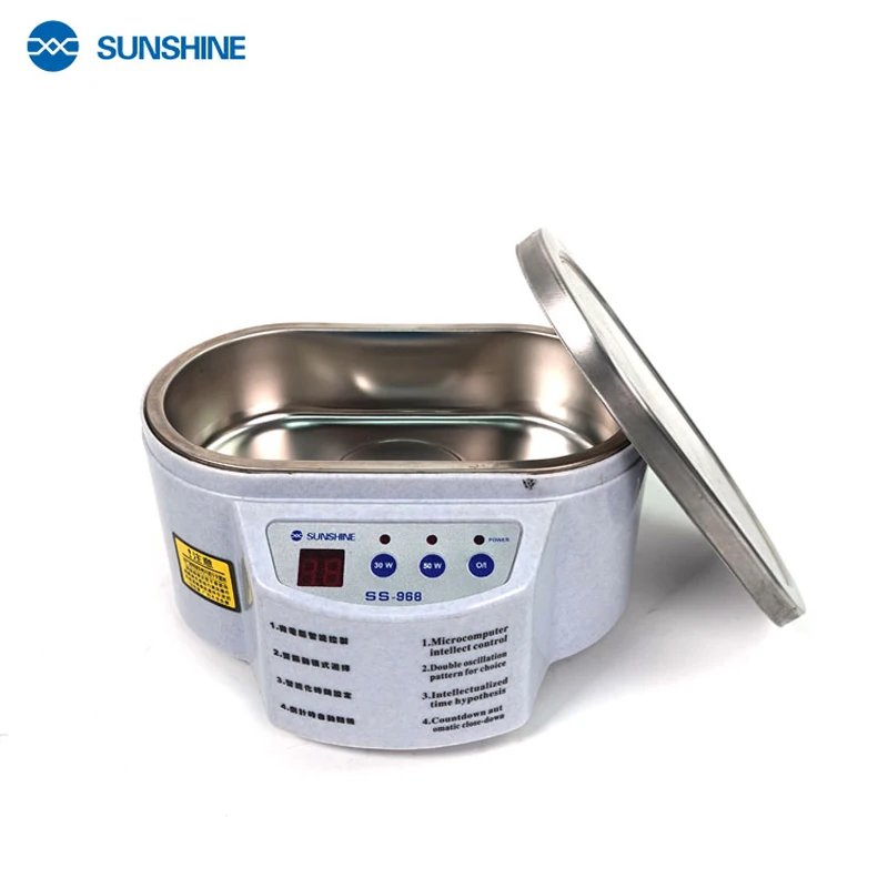 30W/50W Ultrasonic Cleaner Machine SUNSHINE SS-968 For Mobile Phone Motherboard Mainboard LCD Screen Parts Glasses Cleaning